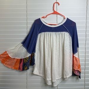 Free people Multi Color Flowey Blouse